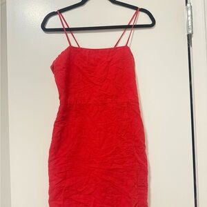 Zara Linen Red Mini Dress
